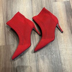 Knit Red Boots
